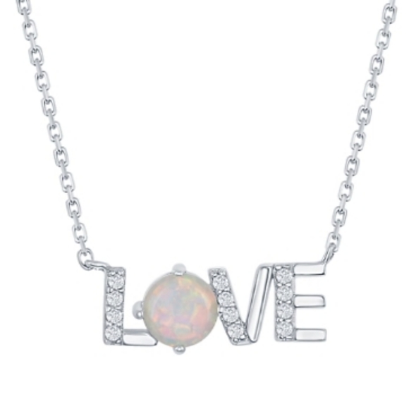 Adorable Opal Sterling Silver Love Set - Picture 7 of 10